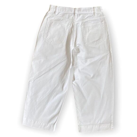 LL Bean Women’s High Waist Cotton Capri White Denim Pants - Picture 2 of 10